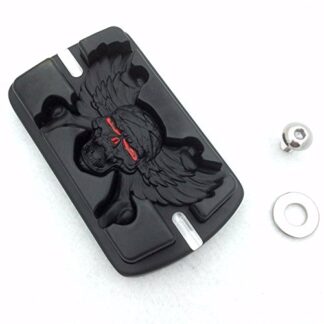 XHT(BC)- Motorcycle Black Wing Skull Zombie Emblem Foot Large Brake Pedal For Harley Touring Softail Deluxe FLSTN