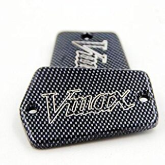 XHT(BC)- Motorcycle Carbon Fiber Billet Aluminum Fluid Reservoir Cap Cover"Vmax" Engraved For 1985-2007 Yamaha V-Max