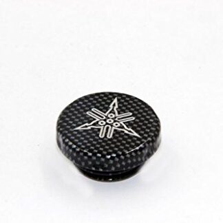 XHT(BC)- Motorcycle Carbon Fluid Reservoir Cap Cover"*" Engraved For Yamaha FZR600 / YZF600R / FZ6 / R6 / R6S / FZ1 / R1 (Note: Install with stock O-ring)