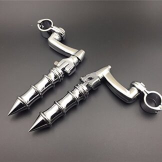 XHT(BC)- Motorcycle Chrome Adjustable Peg Mounting Kit Foot Peg Footrest For Harley Davidson Sportster 883 1200 Street Bob Softail CVO Equipped 1-1/4 inch (1.25") Front Engine Guard