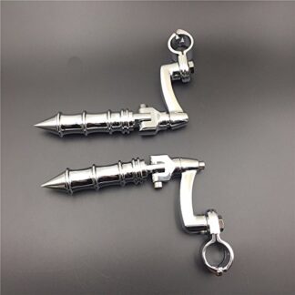 XHT(BC)- Motorcycle Chrome Adjustable Peg Mounting Kit Footrest For Yamaha V-STAR Roadstar Suzuki Boulevard Equipped with 1-1/4 inch (1.25") Front Engine Guard Frame Tube