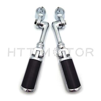 XHT(BC)- Motorcycle Chrome Adjustable Peg Mounting Kit Skull Zombie Foot Peg Footrest For Harley Davidson Sportster 883 1200 Street Bob Softail CVO with 1 inch (1") 25mm Front Engine Guard