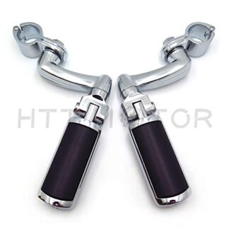 XHT(BC)- Motorcycle Chrome Adjustable Peg Mounting Kit Skull Zombie Foot Peg Footrest For Harley Davidson Sportster 883 1200 Street Bob Softail CVO Equipped 1-1/4 inch (1.25") Front Engine Guard