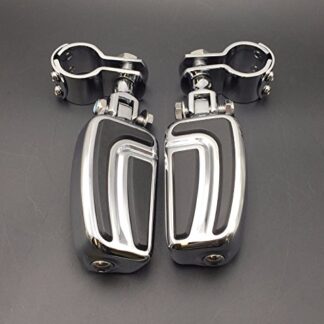 XHT(BC)- Motorcycle Chrome AirFlow Arrow Foot Rest Foot Pegs with 1" and 1 1/4" Mounting Bracket For Harley Davidson Softail Dyna Glide Road King Sportster 883 1200 CVO Street Glide Fat Boy Iron