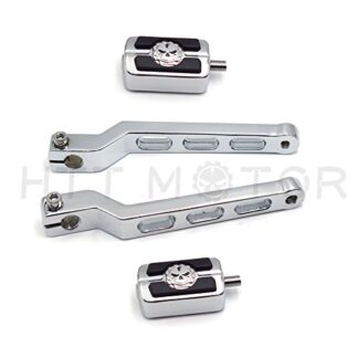 XHT(BC)- Motorcycle Chrome Aluminum Heel/Toe Shift Levers with Skull Shifter Pegs For Harley Davidson Electra Glide 1988 and later
