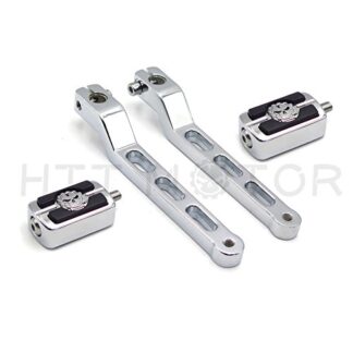 XHT(BC)- Motorcycle Chrome Aluminum Heel/Toe Shift Levers with Skull Shifter Pegs For Harley Davidson Fat Boy FLSTF 1980 and later