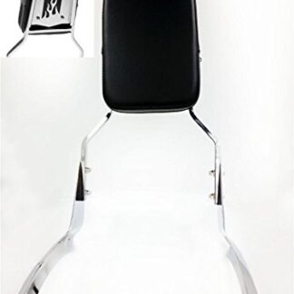 XHT(BC)- Motorcycle Chrome Flame Backrest Sissy Bar with Leather Pad For Shadow Aero 1100