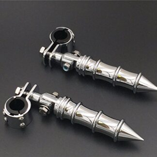 XHT(BC)- Motorcycle Chrome Foot Peg Footrest with Mounting Kit Clamps 1"and 1 1/4" For GoldWing VTX1300 Shadow Valkyrie Triumph Front Engine Guard Frame Tube