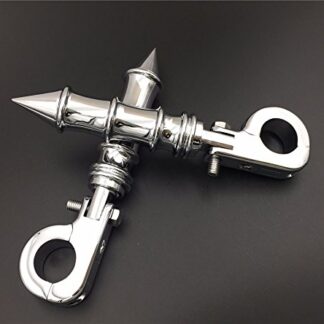 XHT(BC)- Motorcycle Chrome Foot Peg Footrest with Mounting Kit P-Clamp Fits Front Engine Guards 1 1/4" Diameter Tubing For Harley Davidson Sportster 883 1200 Street Bob Softail Dyna