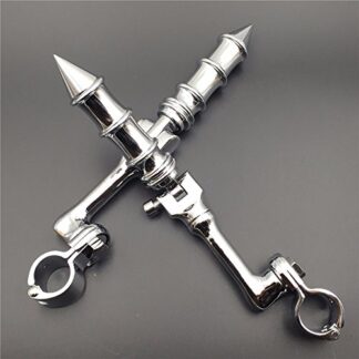 XHT(BC)- Motorcycle Chrome Long Angled Adjustable Peg Mounting Kit Foot Peg Footrest For Harley Davidson Sportster 883 1200 Street Bob Softail CVO with 1" 25mm Front Engine Guard