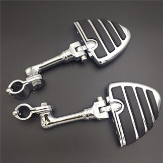 XHT(BC)- Motorcycle Chrome Long Angled Adjustable Peg Mounting Kit U Shape Foot Peg For GoldWing VTX1300 Shadow Valkyrie Triumph Rocket with 1 inch (1") 25mm Front Engine Guard Frame Tube