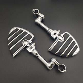 XHT(BC)- Motorcycle Chrome Long Angled Adjustable Peg Mounting Kit U Shape Footrest Foot Pegs For Yamaha V-STAR Roadstar Suzuki Boulevard with 1 inch (1") 25mm Front Engine Guard Frame Tube