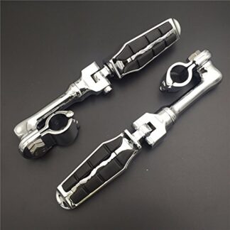 XHT(BC)- Motorcycle Chrome Long Angled Adjustable Peg Mounting Kit with Footpeg Footrest For GoldWing VTX1300 Shadow Valkyrie Triumph Equipped 1" 25mm Front Engine Guard Frame Tube