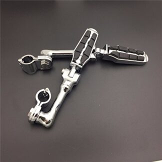 XHT(BC)- Motorcycle Chrome Long Angled Adjustable Peg Mounting Kit with Footpeg For Harley Davidson Sportster 883 1200 Street Bob Softail CVO Equipped 1 inch (1") 25mm Front Engine Guard
