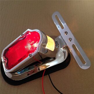 XHT(BC)- Motorcycle Chrome Red Tombstone Brake Tail Light Signal For Harley Davidson Bike