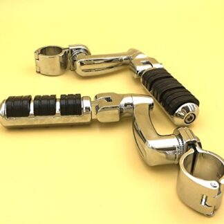 XHT(BC)- Motorcycle Chrome Regular Footrest Foot Pegs with 1-1/4" Clamps For Harley Davidson Sportster 883 XL 1200 1340/Triumph Rocket 3 2300cc/Kawasaki Vulcan VN400 VN900 VN1500 VN2000