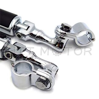 XHT(BC)- Motorcycle Chrome Short Adjustable Highway Mounting Kit Skull Zombie Footrest For Yamaha V-STAR Roadstar Suzuki Boulevard 1-1/4 inch (1.25") Front Engine Guard Frame Tube