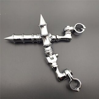 XHT(BC)- Motorcycle Chrome Short Angled Adjustable Peg Mounting Kit Footrest For Yamaha V-STAR Roadstar Suzuki Boulevard with 1 inch (1") 25mm Front Engine Guard Frame Tube