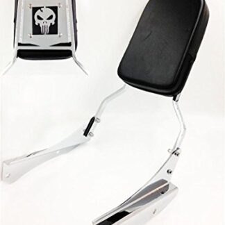 XHT(BC)- Motorcycle Chrome Skull Backrest Sissy Bar For 2001-2008 Shadow Spirit 750 / VT750
