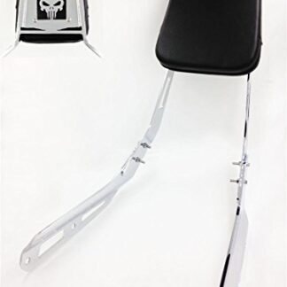 XHT(BC)- Motorcycle Chrome Skull Backrest Sissy Bar with Leather Pad For 2003-2009 VTX 1300N 1300R 1300S /2008-2009 VTX 1300T/2003-2009 VTX 1800N 1800R 1800S/2007-2008 VTX 1800T