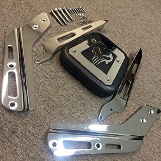 XHT(BC)- Motorcycle Chrome Skull Backrest Sissy Bar with Leather Pad For ALL YEAR VTX 1300C / ALL YEAR VTX 1800C / 2005-2011 VTX 1800F