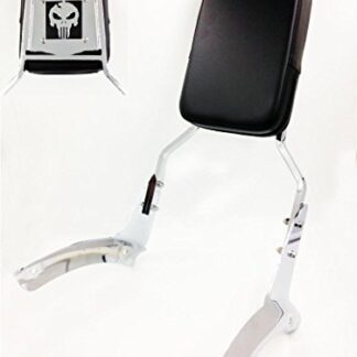 XHT(BC)- Motorcycle Chrome Skull Backrest Sissy Bar with Leather Pad For Shadow Aero 1100