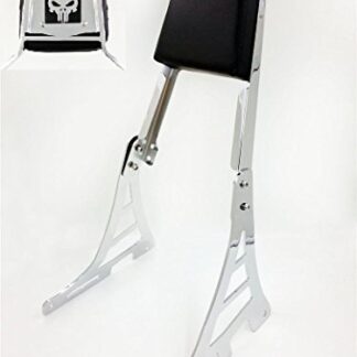 XHT(BC)- Motorcycle Chrome Skull Style Backrest Sissy Bar with Leather Pad For Harley Davidson Sportster Xl883C XL883R XL1200R XL1200C XL1200S XLH883 XLH1200