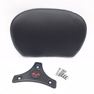 XHT(BC)- Motorcycle Gloss Black Cushion Backrest w/Skull Plate For 1997-2017 Harley Touring Road King