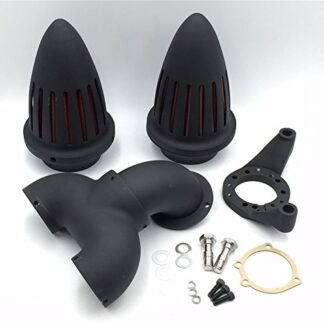 XHT(BC)- Motorcycle Matte Black Double SPIKE AIR CLEANER FOR HARLEY CV CARB DELPHI V-TWIN EFT SPORTSTER