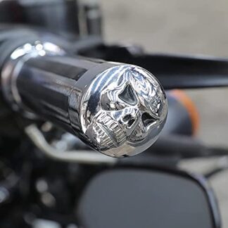 XHT(BC)- Motorcycle Skull Zombie style Hand Grips 1" 25mm Handlebar fit for Harley XL 883 Hugger Sportster Cruiser Chrome