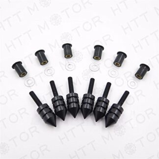 XHT(BC)- Motorcycle Windscreen Black Spike Bolt Kit Well Nuts/Bolts/Washers/Screws