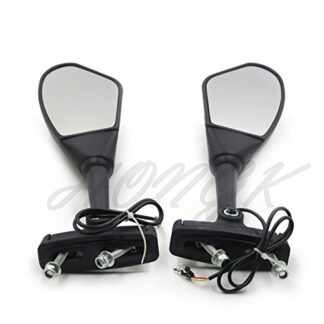 XHT(BC)- NEW Turn Signal Yellow LED lights Mirrors for CBR Suzuki GSXR TL1000R Matte Black