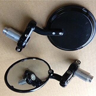 XHT(BC)- New 1 Inch Bar End Round Mirrors For Kawasaki Suzuki Yamaha Ducati Black
