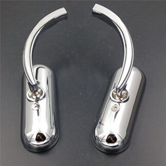 XHT(BC)- New Chrome Custom Mini Oval Mirrors For Harley Davidson Sportster Dyna Softail