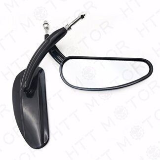 XHT(BC)- Pair Black Teardrop Racing Mirrors For Harley Street Glide Road Glide
