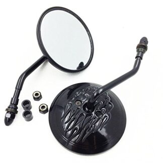 XHT(BC)- Round Rear Side View Mirrors For Harley Street Glide EFI FLHXI Softail FXSTS Black