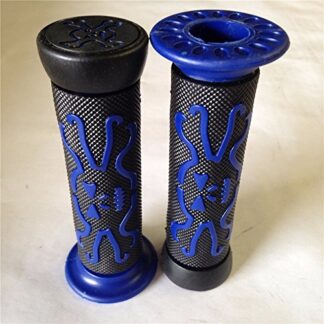 XHT(BC)- Skull Grips BLUE QUAD YAMAHA KAWASAKI POLARIS SEADOO WATERCRAFT BOMBARDIER JET SKI FOREMAN RECON RINCON Brute Force Prairie ATV BRUIN GRIZZLY KODIAK(7/8" BOTH SIDE)