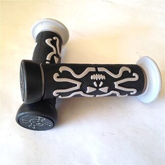 XHT(BC)- Skull Grips GRAY QUAD YAMAHA KAWASAKI POLARIS SEADOO WATERCRAFT BOMBARDIER JET SKI FOREMAN RECON RINCON Brute Force Prairie ATV BRUIN GRIZZLY KODIAK(7/8" BOTH SIDE)