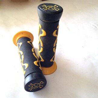 XHT(BC)- Skull Grips YELLOW QUAD YAMAHA KAWASAKI POLARIS SEADOO WATERCRAFT BOMBARDIER JET SKI FOREMAN RECON RINCON Brute Force Prairie ATV BRUIN GRIZZLY KODIAK(7/8" BOTH SIDE)