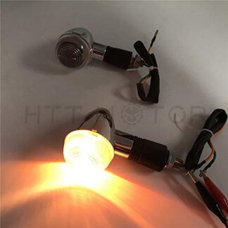 XHT(BC)-US Motorcycle Bullet Turn Signals Amber Blinker Light Indicator Universal Chrome
