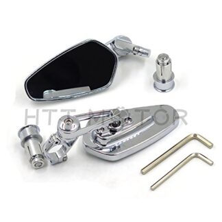 XHT(BC)- Universal Motorcycle 1" 25mm Handle Bar End Rearview Side Mirrors CNC Aluminum