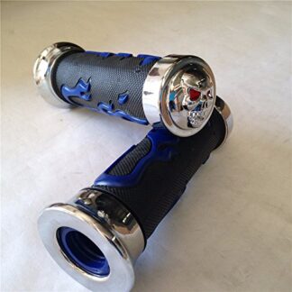 XHT(BC)- WATERCRAFT Flame Gel Style Thick Wall Grips Skull BLUE ATV QUAD YAMAHA KAWASAKI POLARIS SEADOO WATERCRAFT BOMBARDIER JET SKI FOREMAN RECON RINCON Brute Force Prairie(7/8" BOTH SIDE)
