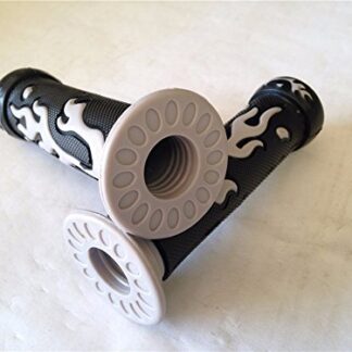 XHT(BC)- WATERCRAFTS Flame Gel Style H Grips GRAY ATV QUAD YAMAHA KAWASAKI POLARIS SEADOO BOMBARDIER JET SKI ATV FOREMAN RECON RINCON Brute Force Prairie YAMAHA ATV BRUIN GRIZZLY KODIAK(7/8" BOTH SIDE)