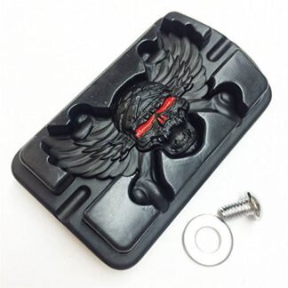 XHT(BC)- Wing Skull Zombie Emblem Black Willie G Skull Foot Large Brake Pedal For Harley Touring FLHTK Trike 1980-2014
