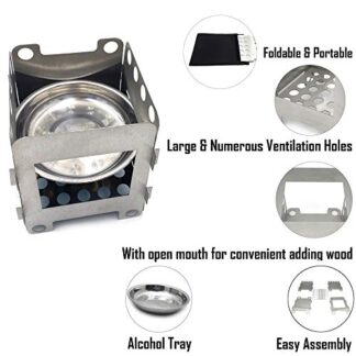 XHT(BC)-XHT-ET-Cook002-M- Diret Folding Wood Stove Pocket Alcohol Stove Outdoor Cooking Camping Backpacking