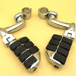 XKH- Replacement of Chrome Large Footpegs Mounting Kit For Honda GoldWing VTX1300 Shadow Valkyrie Triumph Road Glide Ultra FLTRU Equipped with 1 inch (1") 25mm Front Engine Guard Frame Tube