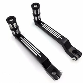 XKH- Style 009C- Black Aluminum Heel Toe Shift Levers w/Shifter Pegs Compatible with Harley Davidson Electra Glide 1988 and later [B01M3NXUHY]