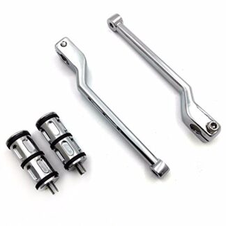 XKH- Style 101- Motorcycle Chrome Heel/Toe Shift Lever/Gear Shift Foot Lever w/Foot Peg Shifter Peg Compatible with Harley Davidson Road King Street Glide 1988-2017 [B01MDKBUEE]