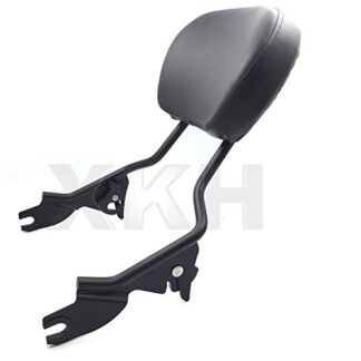XKH- adjustable Black Backrest Sissy Bar with pad Compatible with ALL YEAR Harley Davidson Touring FLHR- Road King FLHX- Street Glide