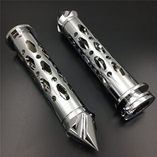 XKMT Motorcycle Chrome CNC Billet 7/8" 22mm Spike Car Ends Hand Grips For Suzuki GSXR Hayabusa Yamaha FZR YZF 600 R1 R6